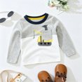 thumbnail image 2 of TOWED22 Boys Long Sleeve T-Shirt Cotton Casual Winter Cartoon Graphic Crewneck Basic Active Tops Tee Tunic Shirts,Grey,4-5 Y, 2 of 9