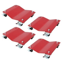 4-Pack Heavy Duty Steel Vehicle Dollies, 2500 Lb Capacity per Dolly for Cars/Trucks/ATVs, Dual Brakes & Swivel Casters, Rust-Resistant Design, Compact Garage Storage