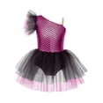 thumbnail image 5 of Raenseen Girls Mermaid Fish Scales Print Tutu Ballet Dance Performance Dress Hot Pink 8, 5 of 7