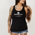 thumbnail image 2 of Namast'ay in Bed Tank Top for Women and Teens Funny Yoga and Meditation Tee Lotus Flower Shirt Black Tank Top XX-Large, 2 of 6