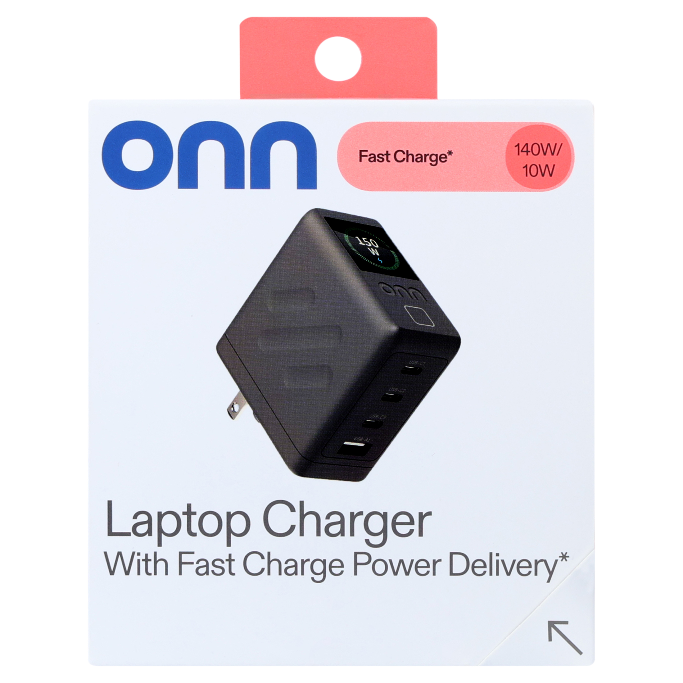 Cargador de Laptop onn 140W con Power Delivery de 10W y Carga Rápida 5