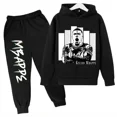 thumbnail image 4 of Ropa para niños Conjunto de sudadera con capucha para niños y pantalones de sudadera Conjunto deportivo de 2 piezas para niños y niñas Ropa estampada de Mbappé, 4 of 5