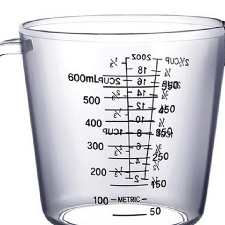 Tureclos Plastic Measuring Cups Multi Measurement Baking Cooking Tool Liquid Measure Jug Container, Size: 600 ml