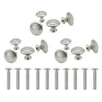 Raindrops 12Pcs Stainless Steel Door Round Handles Silver for Home Cabinet Doors