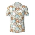 thumbnail image 2 of Daiia Lovely Bear Pattern Men’s Polo Shirts,Solid Deck Shirt,Classic Fit, Breathable Cotton Polo for Casual and Sport Wear-Small, 2 of 7
