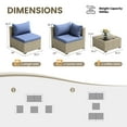 thumbnail image 6 of POTEBAN 5 Pieces Patio Furniture Sets, Modular Rattan Outdoor Patio Sectional Furniture Sofa Set, Wicker Patio Conversation Set for Backyard, Haze Blue, 6 of 9