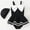 C-Black103, variant on JIAYUE Girls Swimsuit Bodysuit Solid Color Sleeveless Spaghetti Straps Scoop Neck One-Piece Briefs with Hat For Child Stylish Swimming Wear