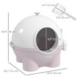 thumbnail image 3 of PawHut Large Cat Litter Box, Enclosed Kitty Litter Box with Lid, Pink, 3 of 10