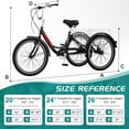 thumbnail image 3 of ABORON Adult 20/24/26 inch Tricycles with Big Basket, Adults 7 Speed Trikes 3 Wheel Bikes, Cruise Bike for Seniors, Women, Men for Recreation, Shopping, Multiple Colors, 3 of 10