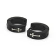 thumbnail image 4 of Fashion Jewelry Men Pattern Black Hoop Small Earrings, 4 of 4