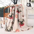 thumbnail image 2 of Pug and Donut Blanket,Comfortable Soft Flannel Throw Blanket,All Season,Warm Lightweight Blankets for Sofa Bed Couch Living Room Chair,50"x60", 2 of 4