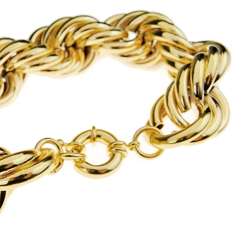 Mens 14k Gold Plated Rope 36" Inch x 25MM Wide Hip Hop Chain Huge Hollow Dookie 1980's Rapper Necklace