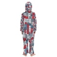 thumbnail image 3 of Vzayyk 4T-14Y Size Aviliable Cozy One-Piece Footless Sleeper Pajama Red Houses with Blue Windows, 3 of 8