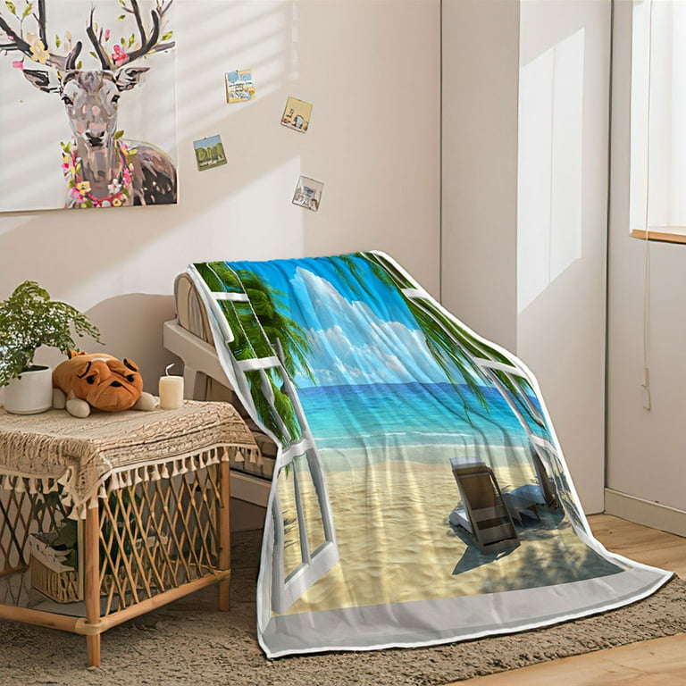 Beach scene throw blanket new arrivals