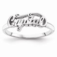 thumbnail image 1 of Solid 14k White Gold Casted Polish Name Ring Band Size 6, 1 of 3