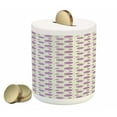thumbnail image 1 of Flower Piggy Bank, Ornament of Floral Motifs Petals and Leaves Designed with Pixel-Like Dots, Ceramic Coin Bank Money Box for Cash Saving, 3.6" X 3.2", Violet Green White, by Ambesonne, 1 of 4