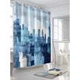 thumbnail image 3 of Shower Curtains Blue White Bath Curtain Retro Style Waterproof Bathroom Shower Curtain Set with Hooks Decoration 72 x 72 Inches, 3 of 7