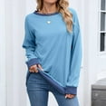 thumbnail image 4 of Ounisa Sweatshirts for Women Crewneck Long Sleeve Loose Fit Tops Color Block Ribbed Trim Fashion 2025, 4 of 8