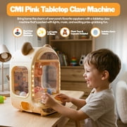 Contixo CM1 Capybara Tabletop Claw Machine for Kids, Mini Arcade Prize Grabber with Lights, Music & Toys, Brown