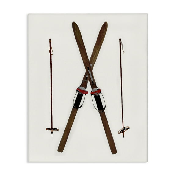 Stupell Industries Minimal Winter Skis Sports Painting Gallery Wrapped Canvas Art Prints Wall Art, 16 x 20
