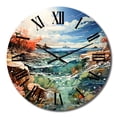 thumbnail image 2 of Designart "Surf and Turf at the Beach II" Beach Oversized Wall Clock, 2 of 5