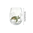 thumbnail image 4 of Artisanal Turtle Glassware, 2D Turtles Stemless Wine Glasses, Handcrafted Marine Animal Bar Glass for Coastal Home Decor Ocean Lovers, 4 of 6