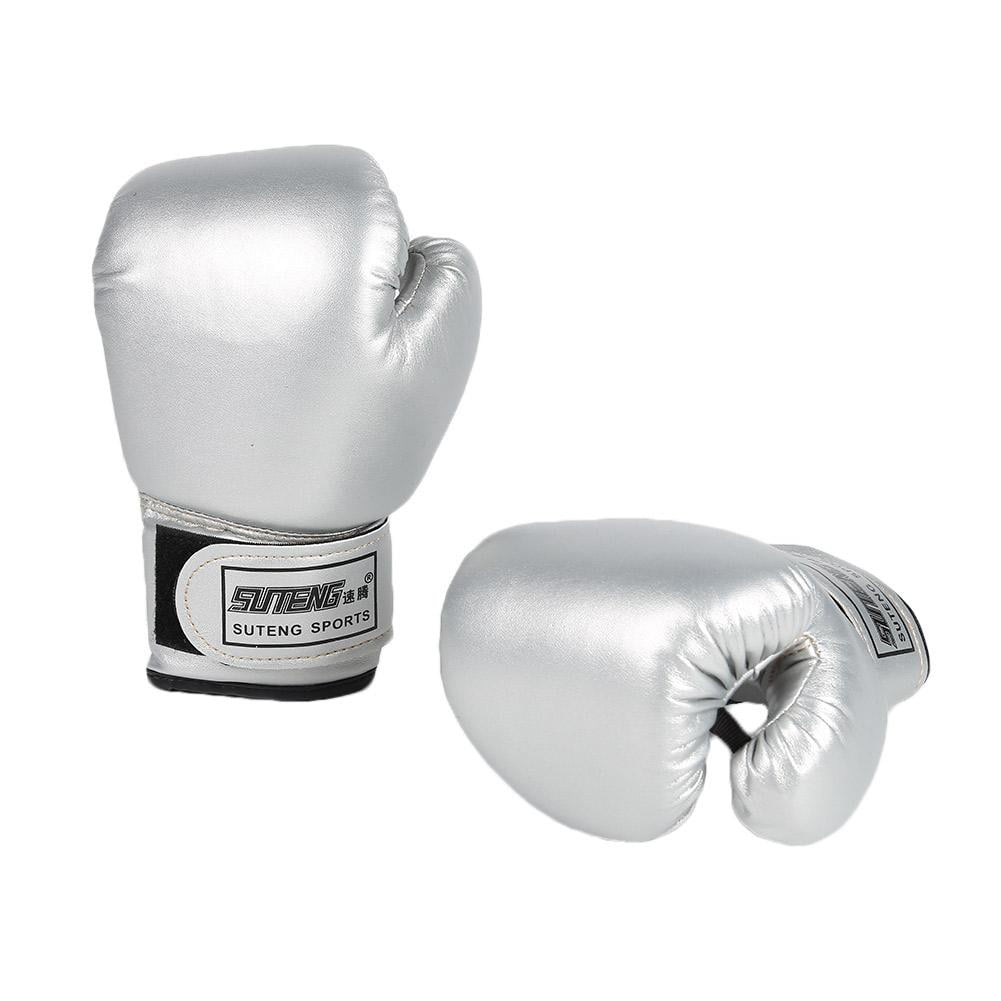 BLEEUS 2Pcs Boxing Gloves Kickboxing Training Gloves For Boys Girls Youth Fitness Supplies (Silver)