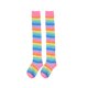 thumbnail image 3 of Sonducket Paquete de 2 calcetines a rayas de talla grande hasta el muslo, elasticidad, transpirabilidad, cómodos, cálidos, apariencia de moda, medias Medias arcoiris rosa Sonducket AP008874-13, 3 of 6