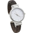 thumbnail image 3 of Blekon Collections Analog Quartz Women's 30mm Case Leather Pattern Cuff Bangle Watch, 3 of 5