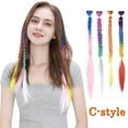 thumbnail image 1 of SEGO Colored Highlights Clip in Hair Extensions Heat-Resistant Synthetic Braids Hair For Party, 1 of 4