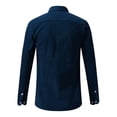 thumbnail image 4 of LIIPEE Men Shirts Father's Day Gifts Casual Button Down Collar Tab Long Sleeve Solid Color Ribbed Button Up Shirts Male Single Yoke Regular Breathable Fashion Versatile Tops With Pocket,XXXL, 4 of 7