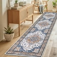 thumbnail image 5 of Vaukki 2'x8' Washable Runner Rug Non Slip Bohemian Rugs for Hallway Kitchen Entryway Laundry Room, Blue Orange, 5 of 8