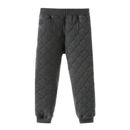 

TOPUNDER Kids Toddler Girls Boys Warm Winter Sweatpants Padded Clothes Spring Fall Ribbed Long Sleeve Jogger Pants Thick Trousers Clothes