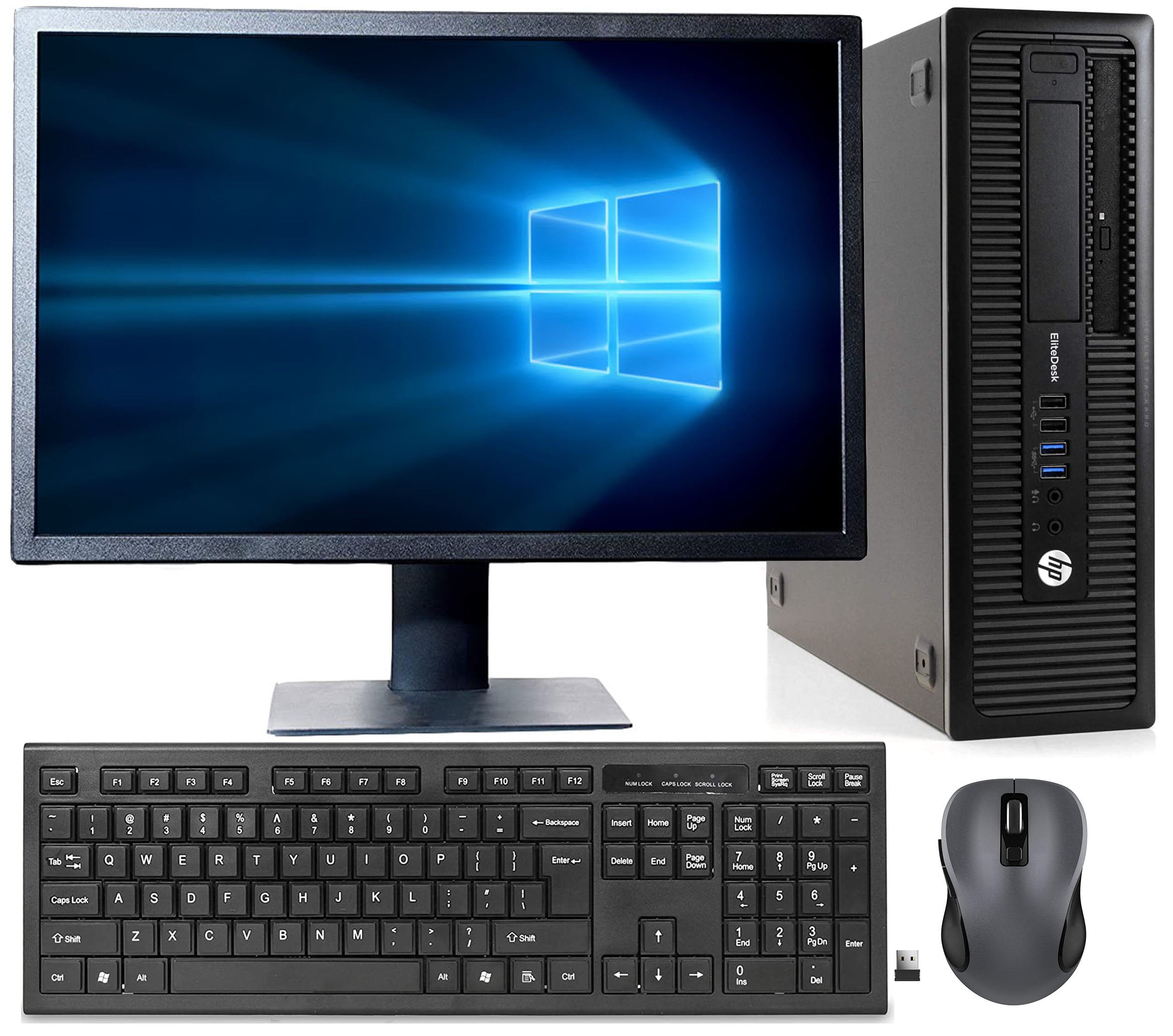 HP 800 G1 DT Fast Gaming PC Windows 10 Pro Intel Core i5 Nividia GeForce GT 730 4GB Desktop with a 19" Monitor (Refurbished)