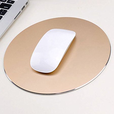Toshion Mouse Pad Aluminum Mouse Pad. Non-Slip Aluminium Alloy Surface for Fast and Accurate Control Rubber Gaming Mouse Pad (Gold)