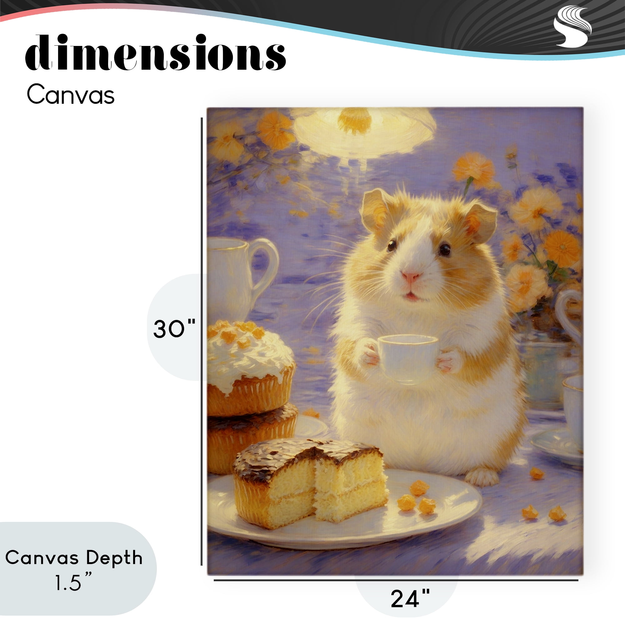 Stupell Industries Hamster Tea Party with Cake Canvas Wall Art, design by Angie Hawke