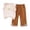 Z2-Brown, variant on Staki Children's Cotton and Linen Pants Toddler Girl Summer Clothes Vintage Baby Outfit Crochet Sleevless Ruffled Tank Top & Pants Set 2-7Y(Pink,4-5 Years)