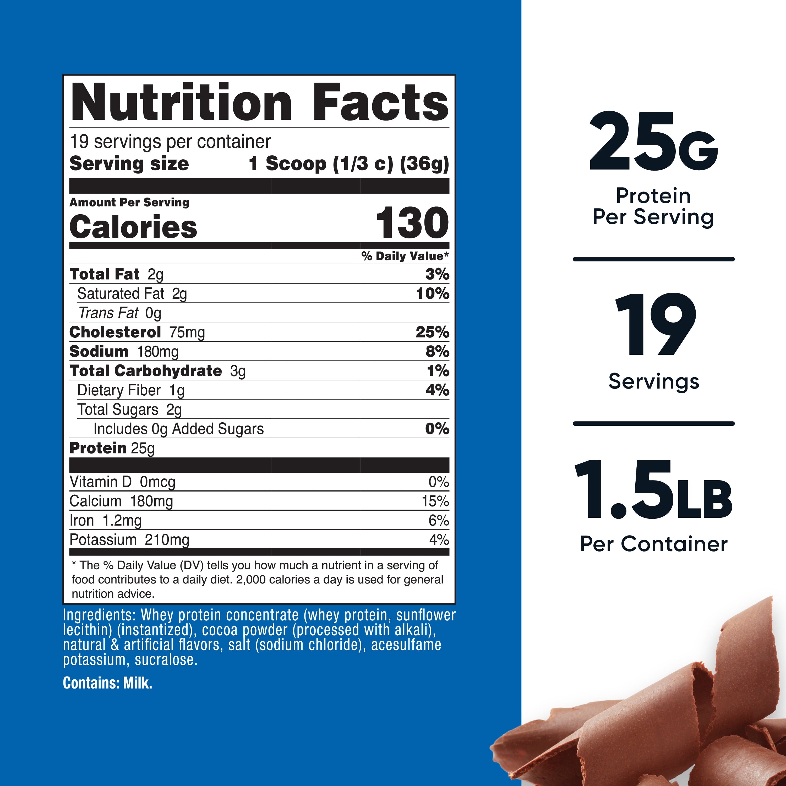 Nutricost Whey Protein Concentrate (1.5 Pounds, Chocolate) - 25 Grams of Protein Per Serving