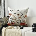 thumbnail image 6 of Sm:)e Ghost Pumpkin Flowers Halloween Pillow Covers 18x18 Inch Set of 2, Cushion Covers for Sofa Home Decor, 6 of 6