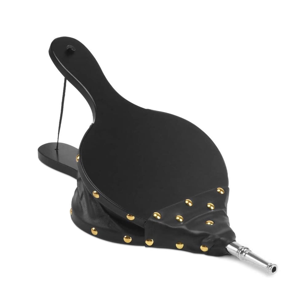 Wood Fireplace Bellows Manual Air Blower 16x7in with Cast Nozzle for