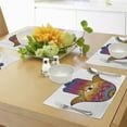 thumbnail image 4 of Ambesonne Oriental Place Mats Set of 4, Colorful Lotus, Standard Size, Sky Blue Orange and Pink, 4 of 6