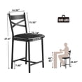 thumbnail image 5 of 2/4PCS Home Bar Stools, PU Upholstered Bar Chairs, Kitchen Island Chairs With X-Shaped Backrest And Metal Footrest, Black Counter Height Chairs For Dining Room, Coffee Shop, 5 of 9