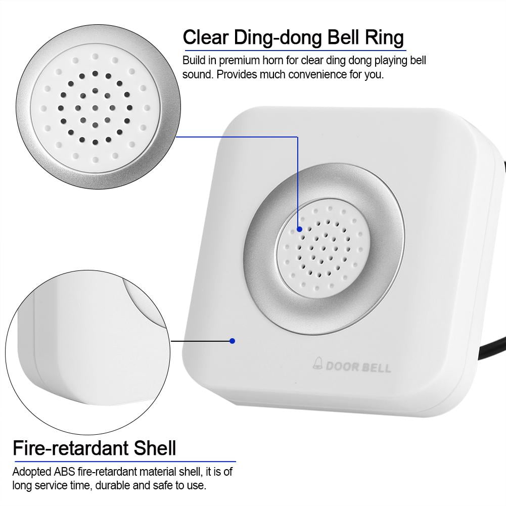 Tebru Door Bell Alarm, Wired Door Bell,DC 12V Wired Doorbell Door Bell