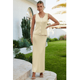 thumbnail image 3 of Arach&Cloz Women's Lightweight 2 Piece Sets Summer Vacation Button Top and Maxi Skirt Outfits 2025, 3 of 8