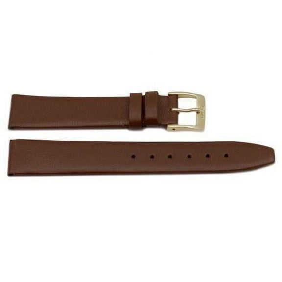 10mm Genuine Smooth Leather Flat Light Brown Watch Strap