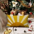 thumbnail image 6 of Heduofu 12x20 Inch Set of 2 Summer Covers, Stripes Yellow Sunshine Decorations Outdoor Throw Boho Outdoor Rainbow Sun Pillowcase Linen Decor Cute Lumbar Cushion Case for Home Bedroom, 6 of 8