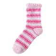 thumbnail image 2 of Delayuji Fuzzy Socks Women Thick Plush Non Slip Gripper Slipper Socks Stretch US 5-9 Heart Stripe Print Winter Indoor Sleep Lounge Warm Gift Thermal Socks, 2 of 4