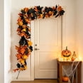 thumbnail image 4 of Fllostpr Halloween Garland 69 Inch, Pumpkin Garland with Maple Leaves, Flexible Halloween Decorations Indoor for Mantel Stair Railing Door Frame, 4 of 6
