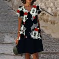 thumbnail image 3 of Vestido con escote en V, XS-5XL, manga corta, para mujer, hasta la rodilla, vestido de fiesta de verano para mujer, minivestidos sexys con estampado de Mickey Mouse de Disney, 3 of 5