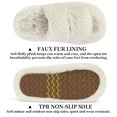 thumbnail image 2 of Women's Open Toe Fashion Double Strap Fuzzy Slippers,Soft and Cute Fluffy Faux Plush Indoor Outdoor Slip On Bedroom House Shoes/Oatmeal, 2 of 8